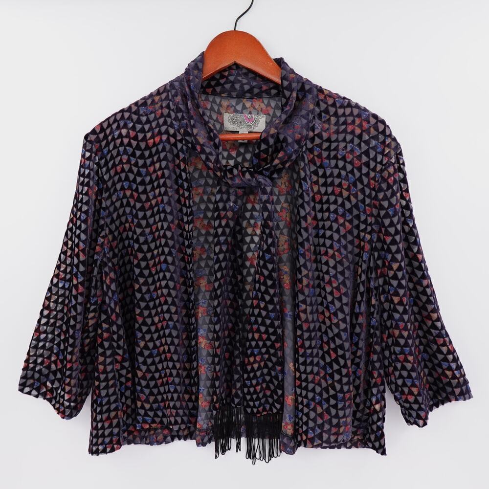 Urban Outfitters Ecote Cardigan Top Womens Medium Purple Burnout Academia Witchy